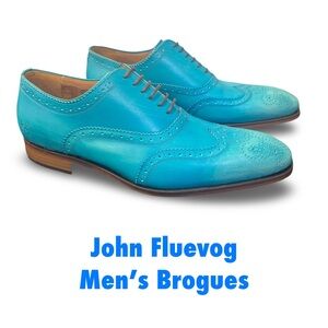 Men’s Blue Leather Brogues NWT John Fluevog